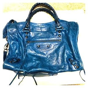 Balenciaga Classic City Moro Bag (Electric Blue)